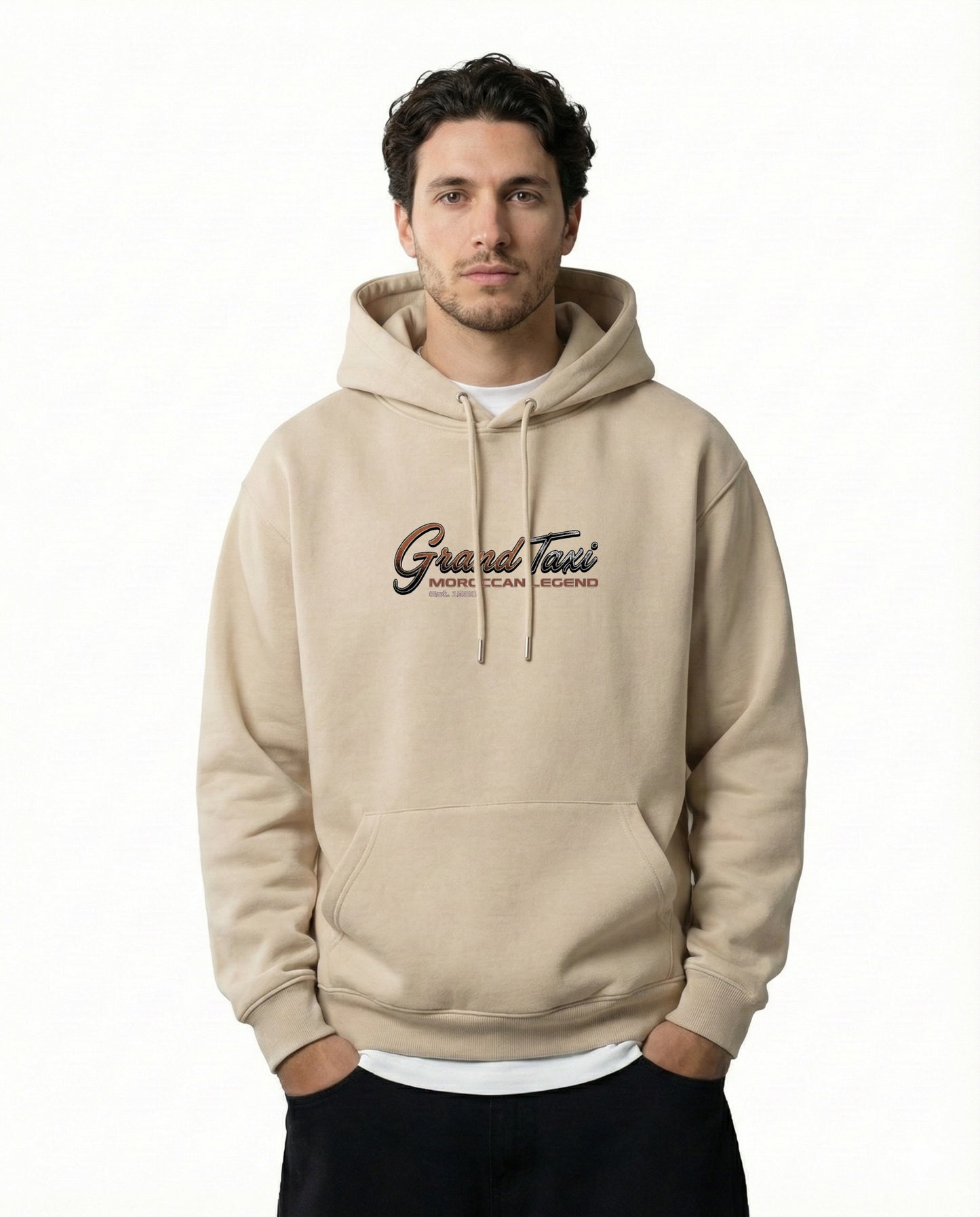 Hoodie beige Grand Taxi Maroc - Art Mercedes 240D Vintage