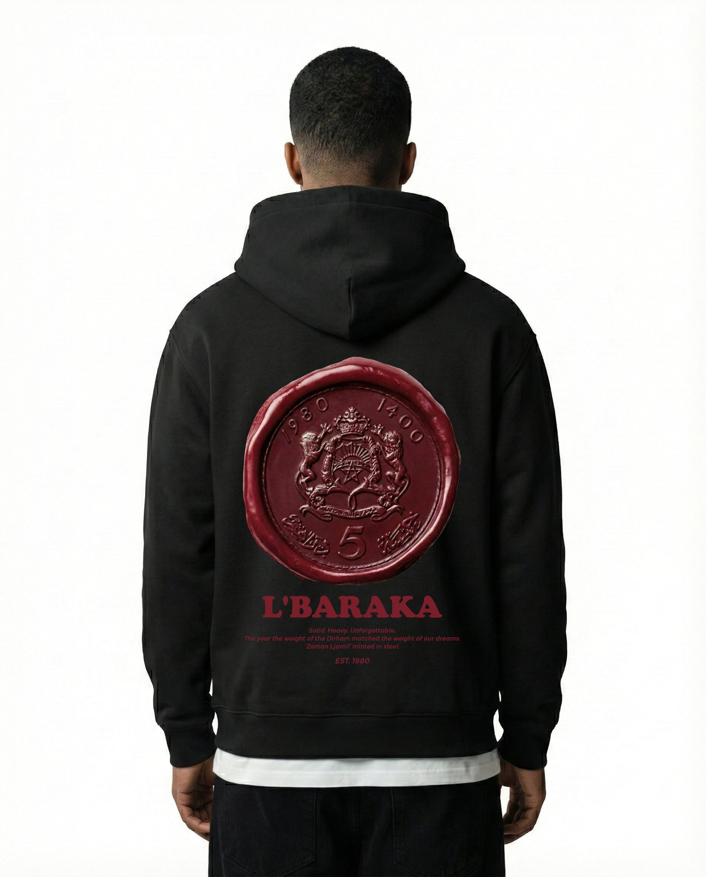 Hoodie black L'Baraka 1980 - 5 Dirhams Art