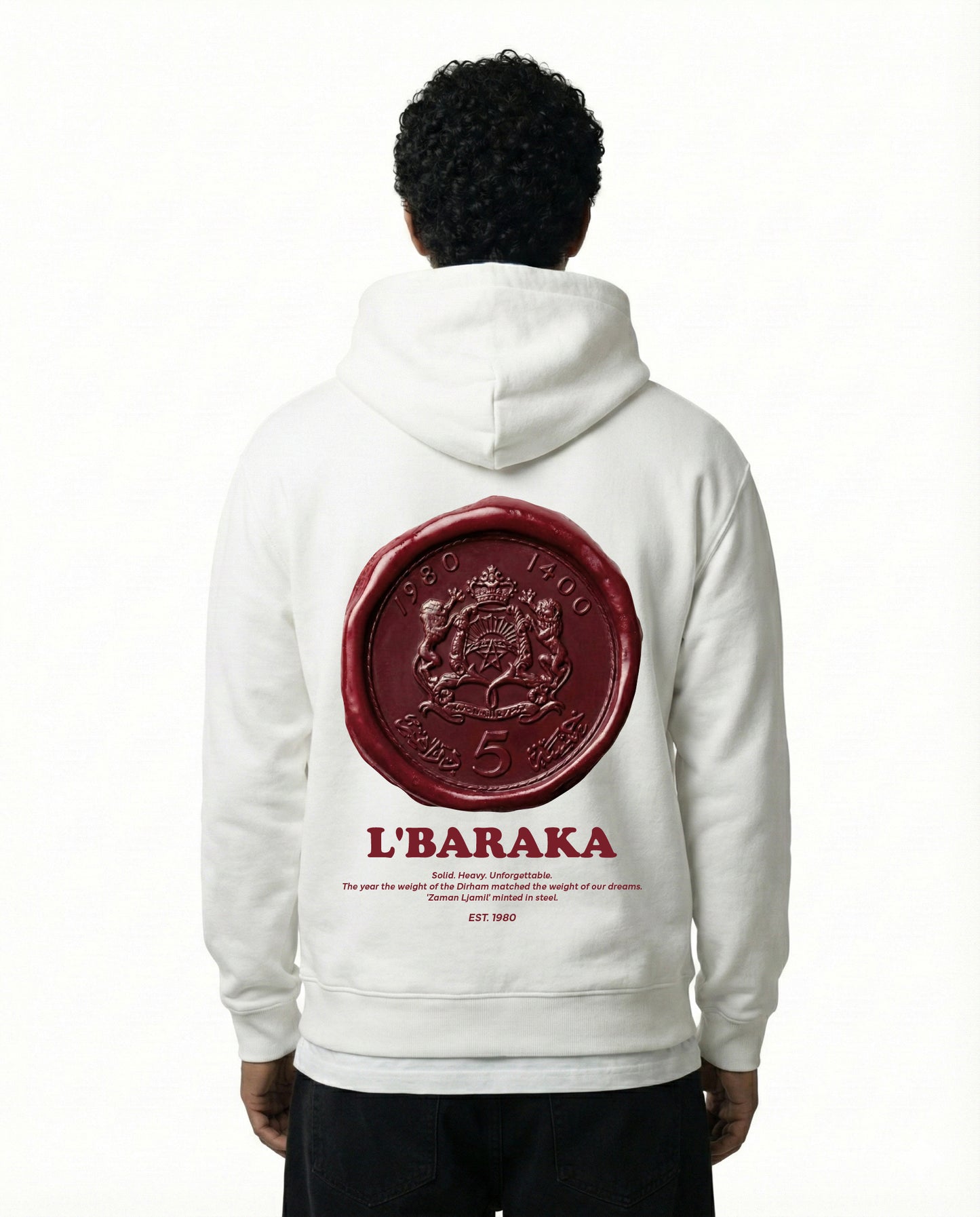Hoodie Blanc L'Baraka 1980 - 5 Dirhams Art