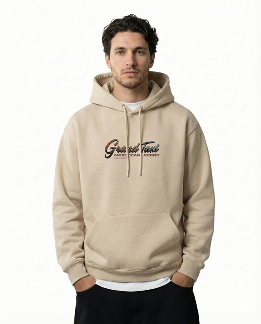 Hoodie beige Grand Taxi Maroc - Art Mercedes 240D Vintage
