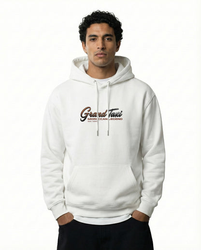 Hoodie Blanc Grand Taxi Maroc - Art Mercedes 240D Vintage